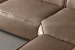 Jagger Leather Modular - Corner Couch With Ottoman - Smoke -