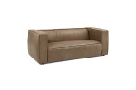 Jayhawk 3 Seater Leather Couch - Smoke -