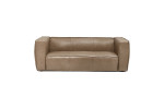 Jayhawk 3 Seater Leather Couch - Smoke -