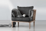 Vesta Velvet Armchair - Charcoal -