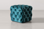 Barkley Tufted Cube Velvet Ottoman - Teal -