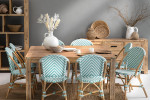 Clayden Tara 8 Seater Square Dining Set (1.6m) - Light Teal & White -