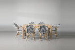 Clayden Bistro 6 Seater Dining Set (1.8m) - Black & White -