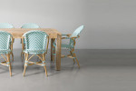 Clayden Bistro 6 Seater Dining Set (1.8m) - Light Teal & White -