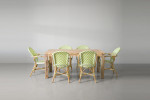 Clayden Bistro 6 Seater Dining Set (1.8m) - Green & White -