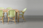 Clayden Bistro 6 Seater Dining Set (1.8m) - Green & White -