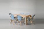 Clayden Bistro 6 Seater Dining Set (1.8m) - Navy & White -