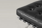 Replica Barcelona Leather Chair + Footstool - Black -