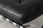 Replica Barcelona Leather Chair + Footstool - Black -