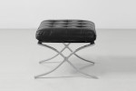 Replica Barcelona Leather Chair + Footstool - Black -