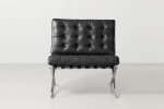 Replica Barcelona Leather Chair + Footstool - Black -