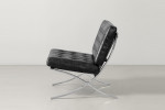 Replica Barcelona Leather Chair + Footstool - Black -