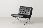 Replica Barcelona Leather Chair + Footstool - Black -