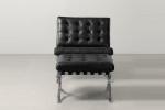 Replica Barcelona Leather Chair + Footstool - Black -