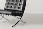 Replica Barcelona Leather Chair + Footstool - Black -