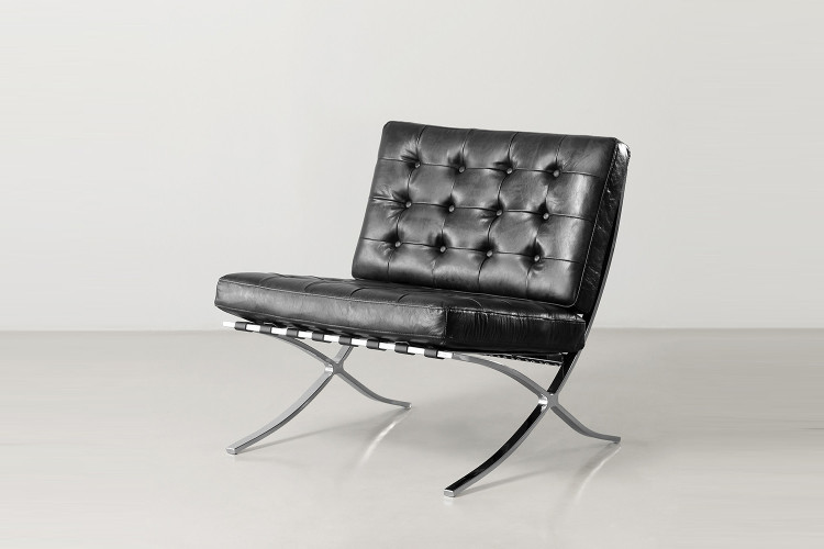 Replica Barcelona Leather Chair - Black - 