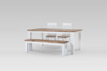 LIINA-DT190+BENCH1+CH01X2 - Waldorf Dining Table + 1 x Waldorf Bench + 2 x Waldorf Dining Chairs -