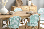 Clayden Bistro 6 Seater Dining Set (1.8m) - Light Teal & White - 