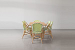 Luciana Tara 6 Seater Patio Dining Set - Green & White - 1.7m -