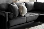 Hayden Velvet Corner Couch - Midnight -