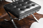 Replica Barcelona Leather Chair + Footstool - Black - 