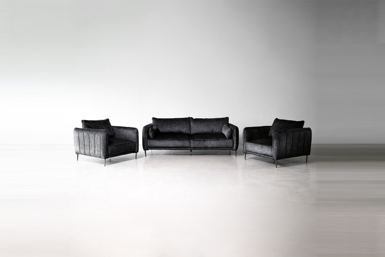 Ottavia Velvet Lounge Suite - Aged Mercury Couches - 1