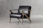 Melrose Leather Armchair - Black Armchairs - 3