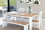 LIINA-DT190+BENCH1+CH01X4 - Waldorf Dining Table + 1 x Waldorf Bench + 4 x Waldorf Dining Chairs -