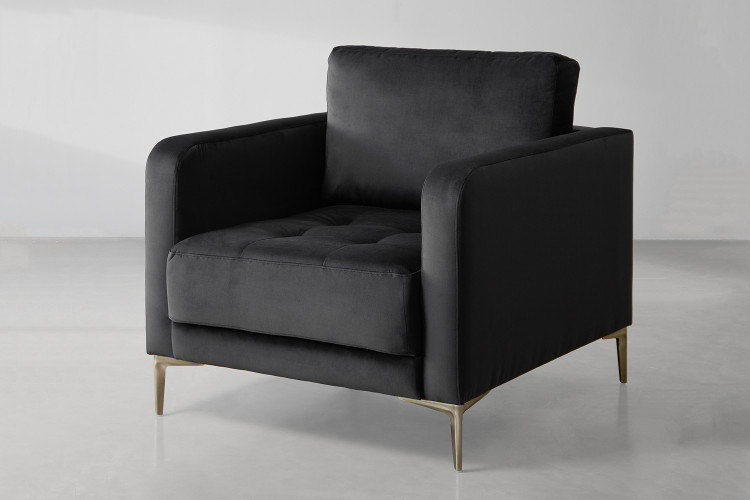 Hayden Velvet Armchair - Midnight -