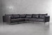 Ottavia Leather Corner Couch - Charcoal Corner Couches - 1