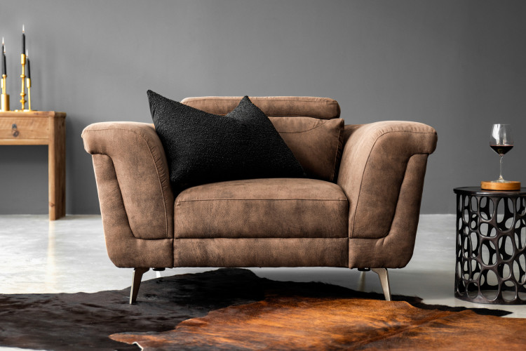 Laurence Armchair - Mocha Fabric Armchairs - 1