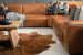 Jagger Leather Modular - Grand Corner Couch Set - Desert Tan