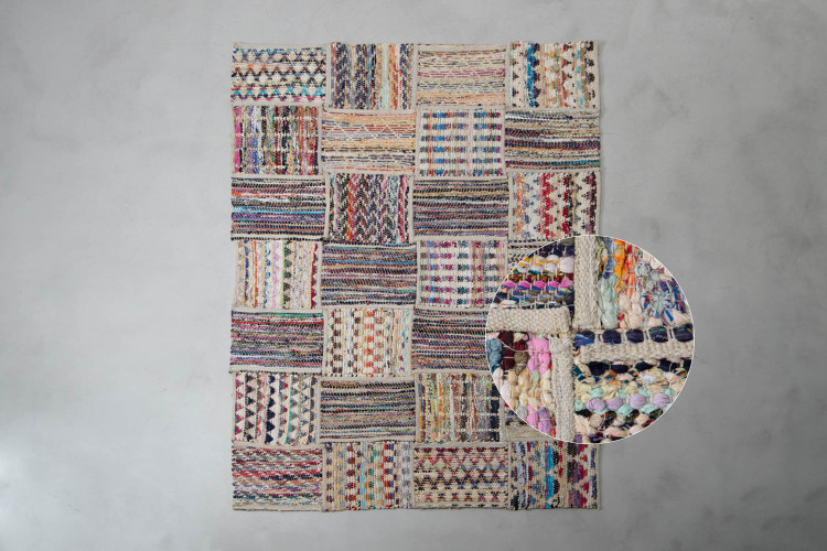 T-RAGBLOCK1 - Multicolour Patchwork Rag Rug -