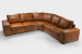 Nixon Three Piece Leather Corner Couch - Desert Tan