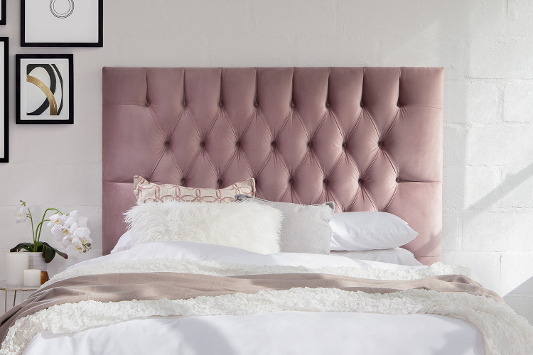 Catherine Headboard - King - Velvet Pink King Headboards - 1