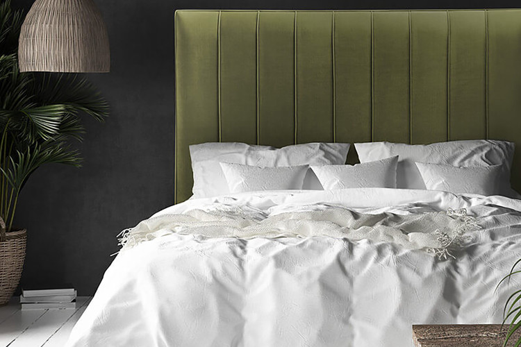 Harlem Headboard - Double - Velvet Olive -