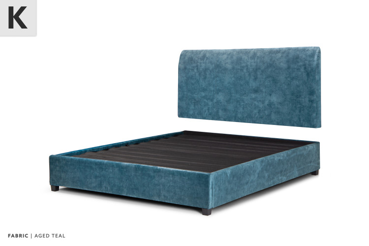 Gemma Kylan Bed - King - Aged Teal King Size Beds - 1