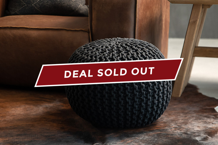 Cotton Pouf - Black Poufs, Ottomans & Footstools - 21 Days of Deals - 6