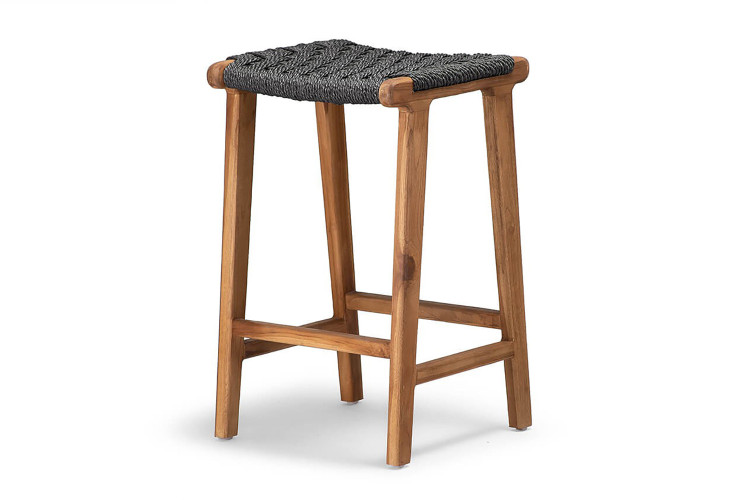 Matteo Teakwood Barstool - Black