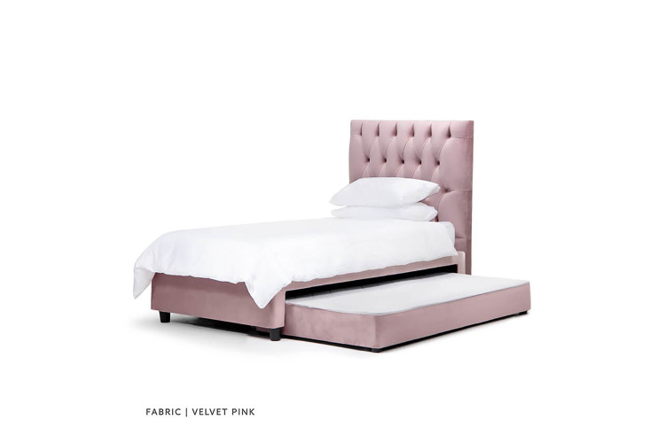 Skyler Dual Function Bed -  Velvet Pink - Single -