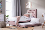 Skyler Dual Function Bed -  Velvet Pink - Three Quarter -