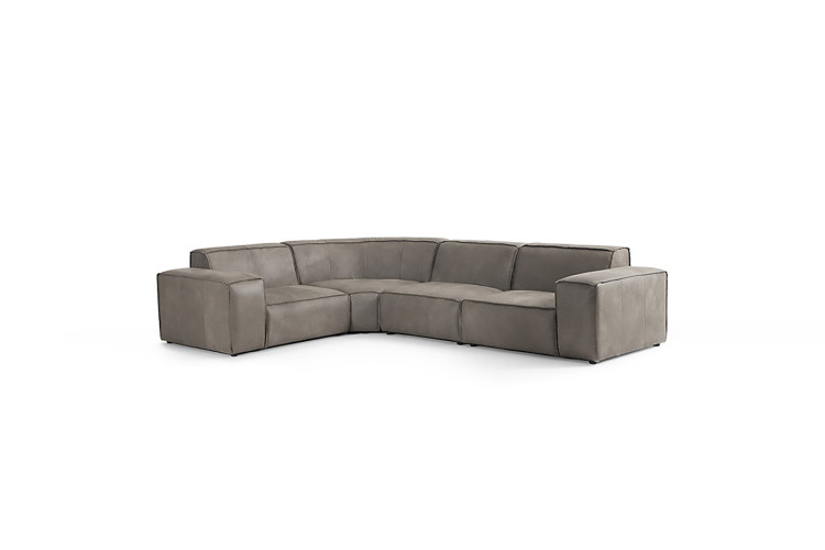 Jagger Leather Modular - Corner Couch Set - Graphite Living Room Furniture - 1