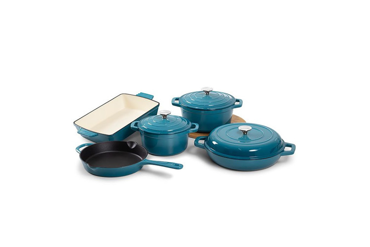 Nouvelle Cast Iron 8 Piece Cookware Set - Caribbean Blue -