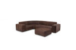 Jagger Leather Modular - Corner Couch With Ottoman - Zambezi Spice -