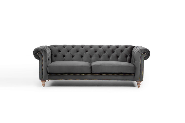 Lannfield 3 Seater Couch -  Velvet Charcoal -